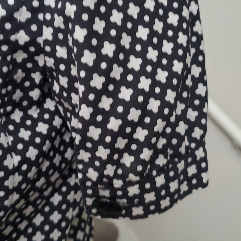 J. Crew Geometric Ruffle Trim Scoop Neck Blouse - Picture 5 of 7
